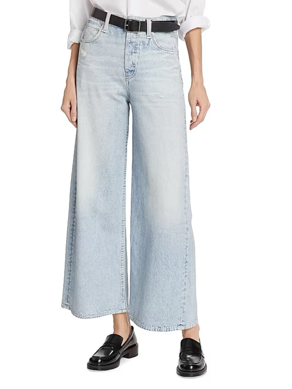NWT Rag & Bone Miramar Sofie Wide-Leg Pants Sweatpant Jeans 27 Light Blue
